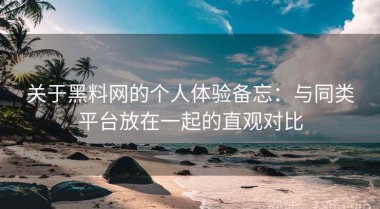 关于黑料网的个人体验备忘：与同类平台放在一起的直观对比