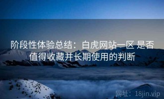 阶段性体验总结：白虎网站一区 是否值得收藏并长期使用的判断