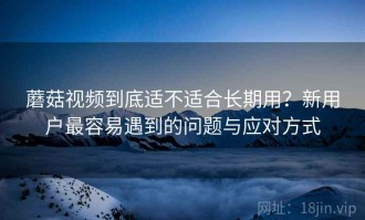 蘑菇视频到底适不适合长期用？新用户最容易遇到的问题与应对方式