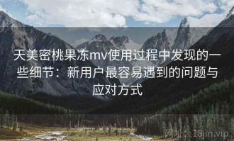 天美密桃果冻mv使用过程中发现的一些细节：新用户最容易遇到的问题与应对方式