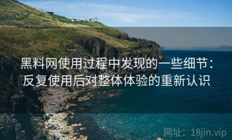 黑料网使用过程中发现的一些细节：反复使用后对整体体验的重新认识
