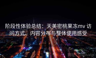阶段性体验总结：天美密桃果冻mv 访问方式、内容分布与整体使用感受