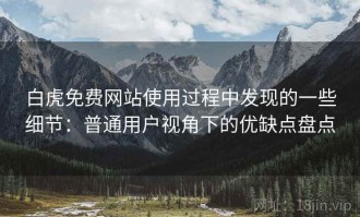 白虎免费网站使用过程中发现的一些细节：普通用户视角下的优缺点盘点