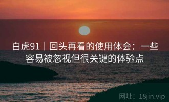 白虎91｜回头再看的使用体会：一些容易被忽视但很关键的体验点