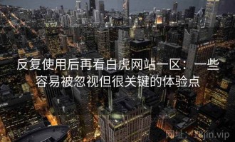 反复使用后再看白虎网站一区：一些容易被忽视但很关键的体验点