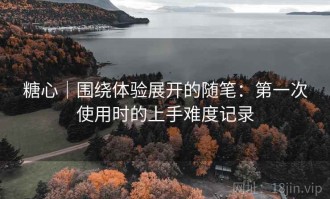 糖心｜围绕体验展开的随笔：第一次使用时的上手难度记录