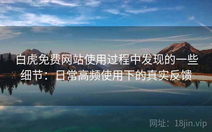 白虎免费网站使用过程中发现的一些细节：日常高频使用下的真实反馈