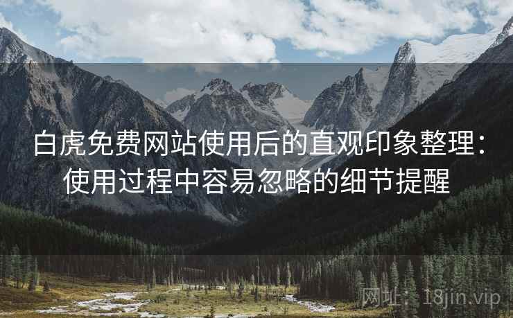 白虎免费网站使用后的直观印象整理：使用过程中容易忽略的细节提醒