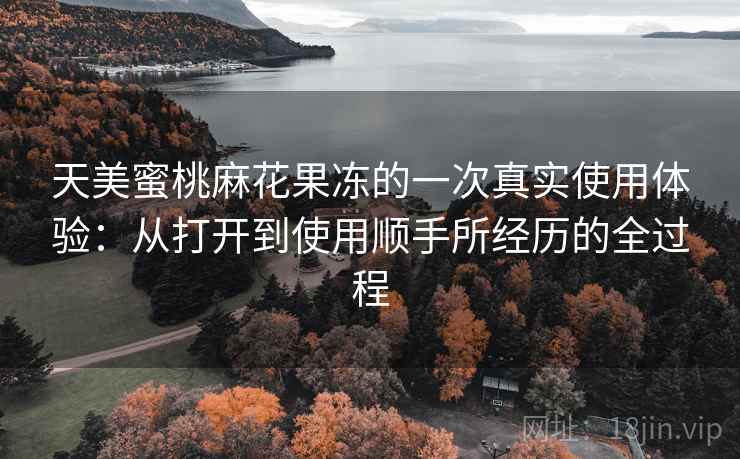 天美蜜桃麻花果冻的一次真实使用体验：从打开到使用顺手所经历的全过程