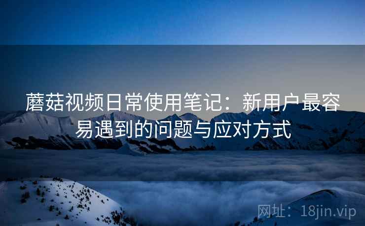 蘑菇视频日常使用笔记：新用户最容易遇到的问题与应对方式